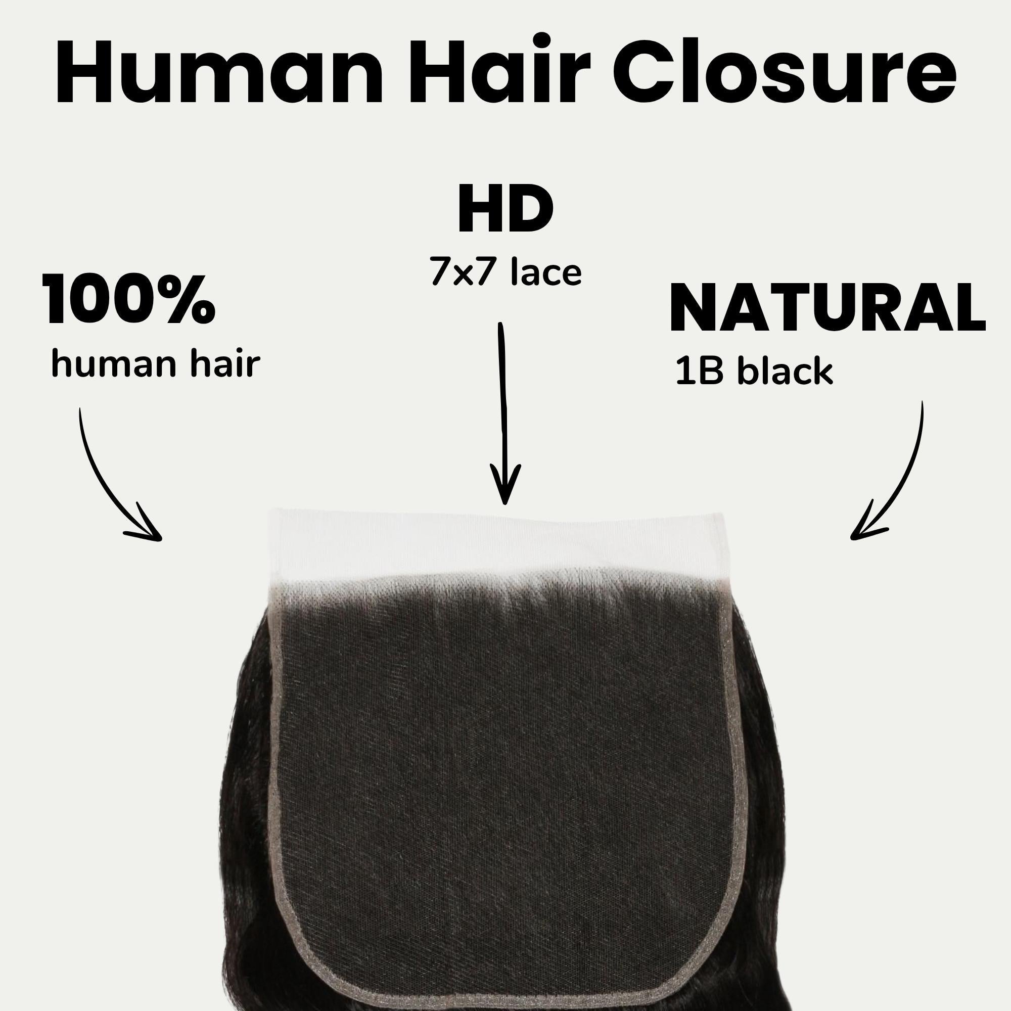Body Wave 7x7 HD Lace Human Hair Closure Private Label