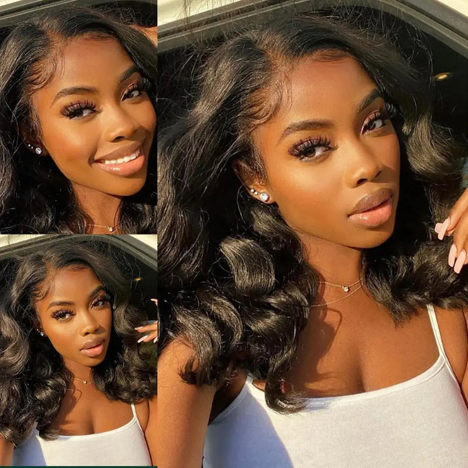 Body Wave | 13X4 Transparent Lace | Ready To Wear | PrePlucked  | Glueless | Ready To Go  | Short Bob | Human Hair Wigs
