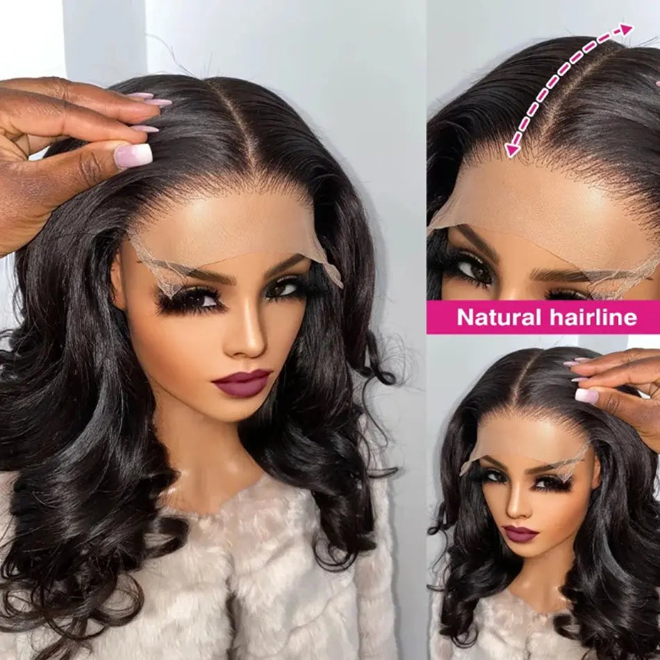Body Wave | 13X4 Transparent Lace | Ready To Wear | PrePlucked  | Glueless | Ready To Go  | Short Bob | Human Hair Wigs