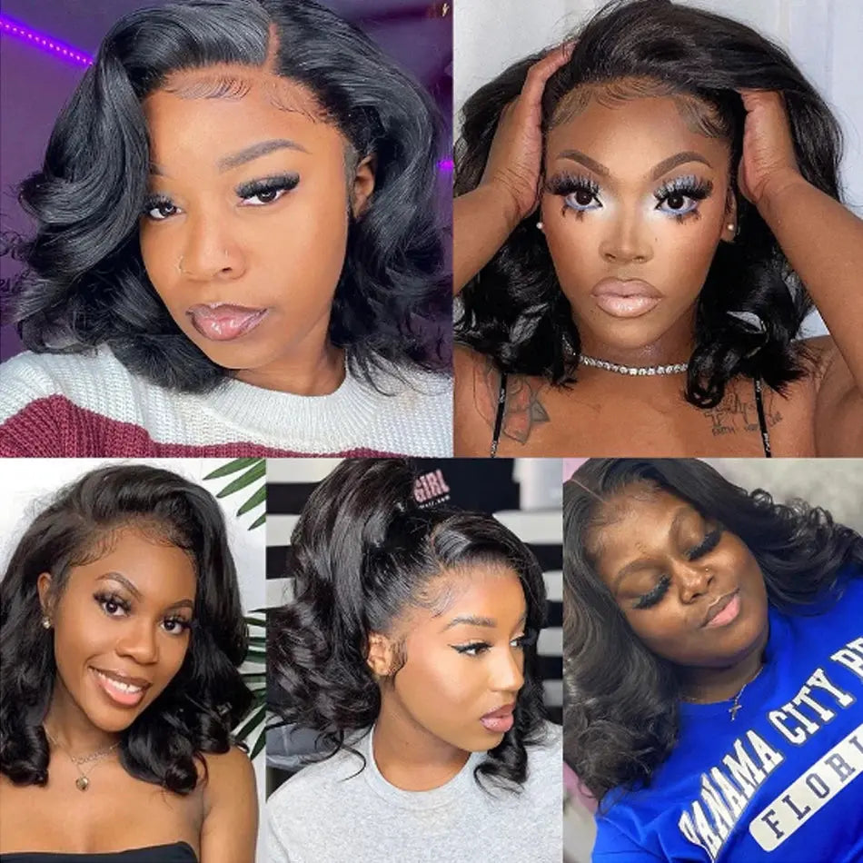 Body Wave | 13X4 Transparent Lace | Ready To Wear | PrePlucked  | Glueless | Ready To Go  | Short Bob | Human Hair Wigs