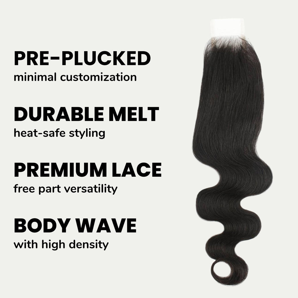 Brazilian Body Wave 2x6 Transparent Lace Human Hair Closure Private Label