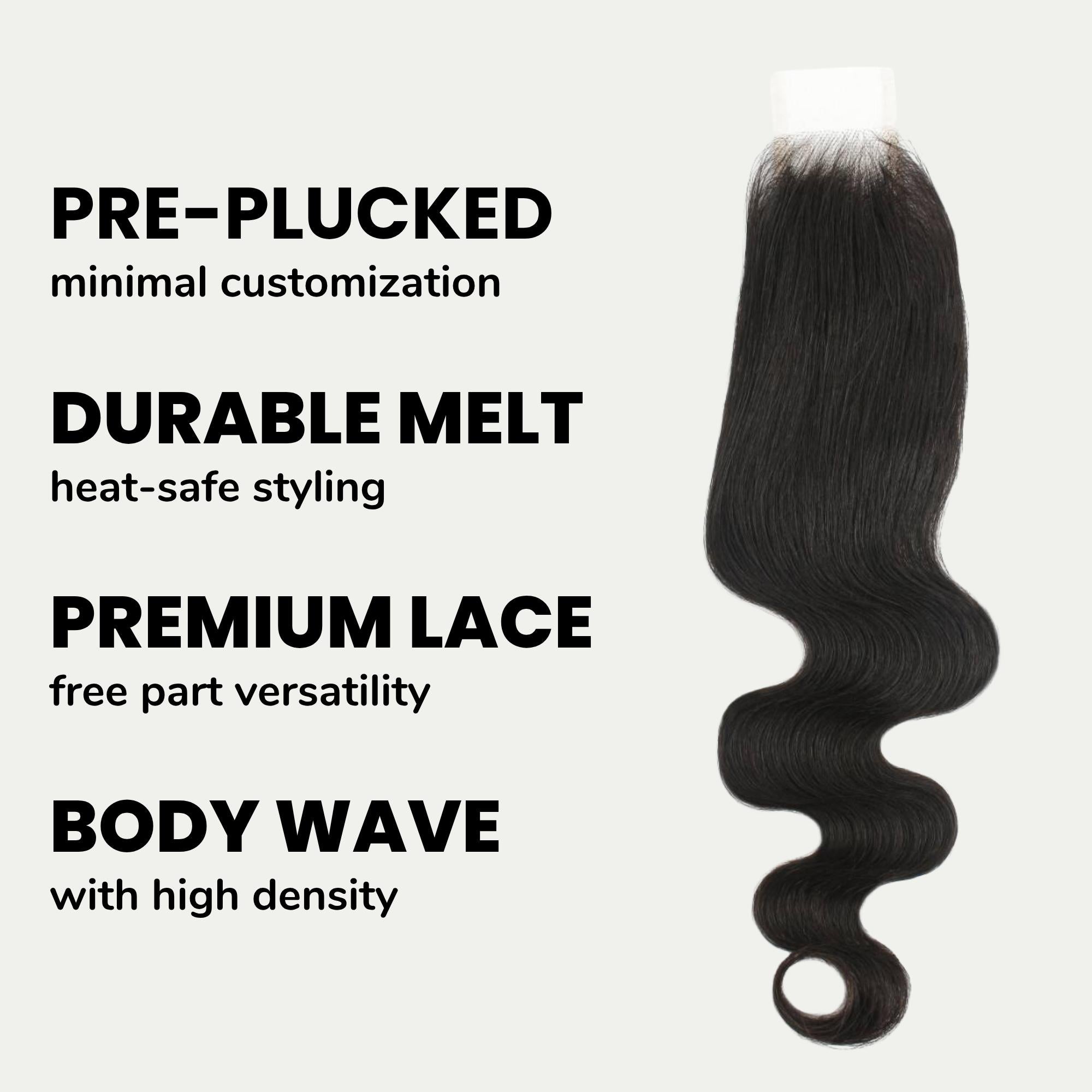 Brazilian Body Wave 2x6 Transparent Lace Human Hair Closure Private Label