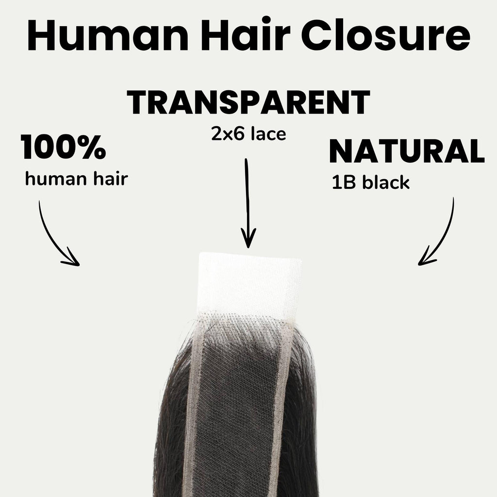 Brazilian Body Wave 2x6 Transparent Lace Human Hair Closure Private Label