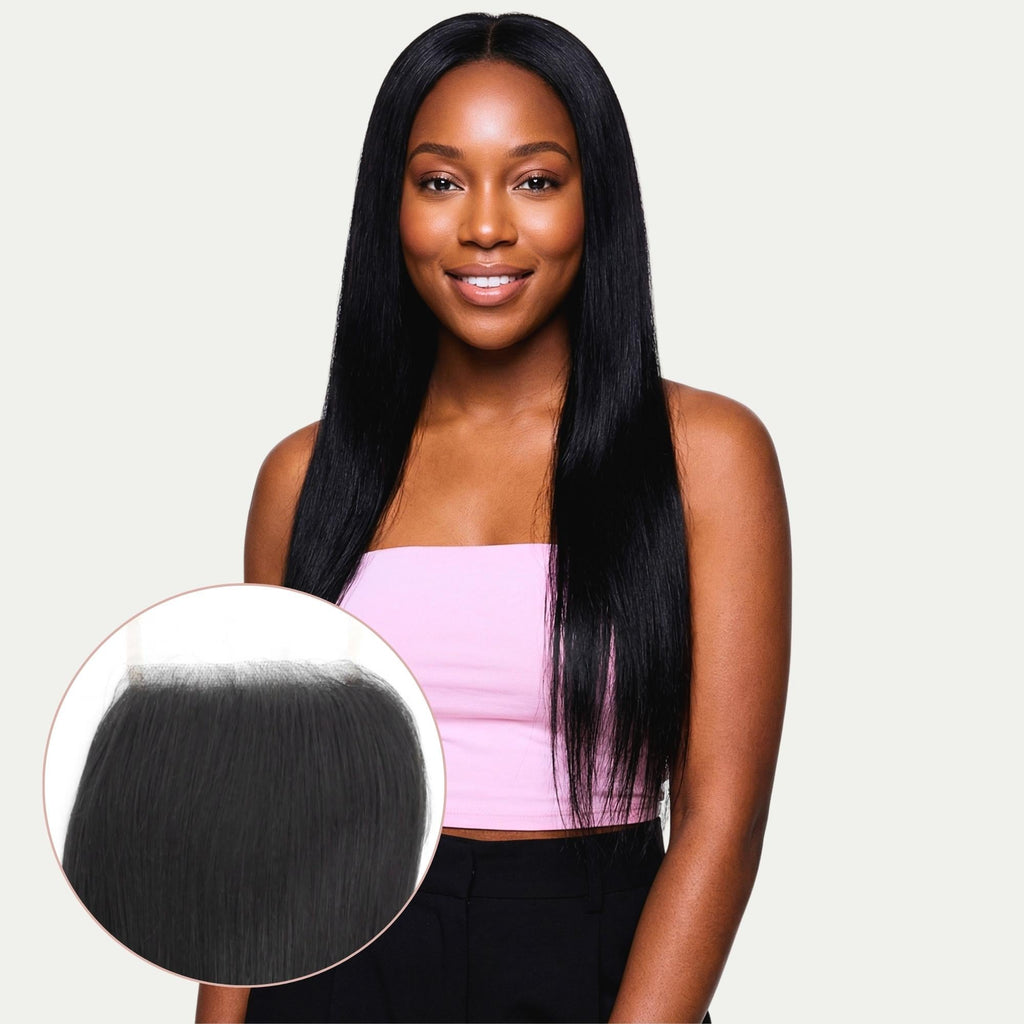 Brazilian Silky Straight 4x4 Transparent Lace Human Hair Closure Private Label