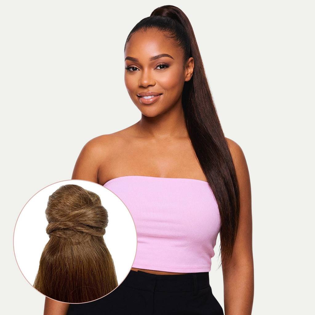 Dark Brown 100% Human Hair Ponytail Extension Private Label