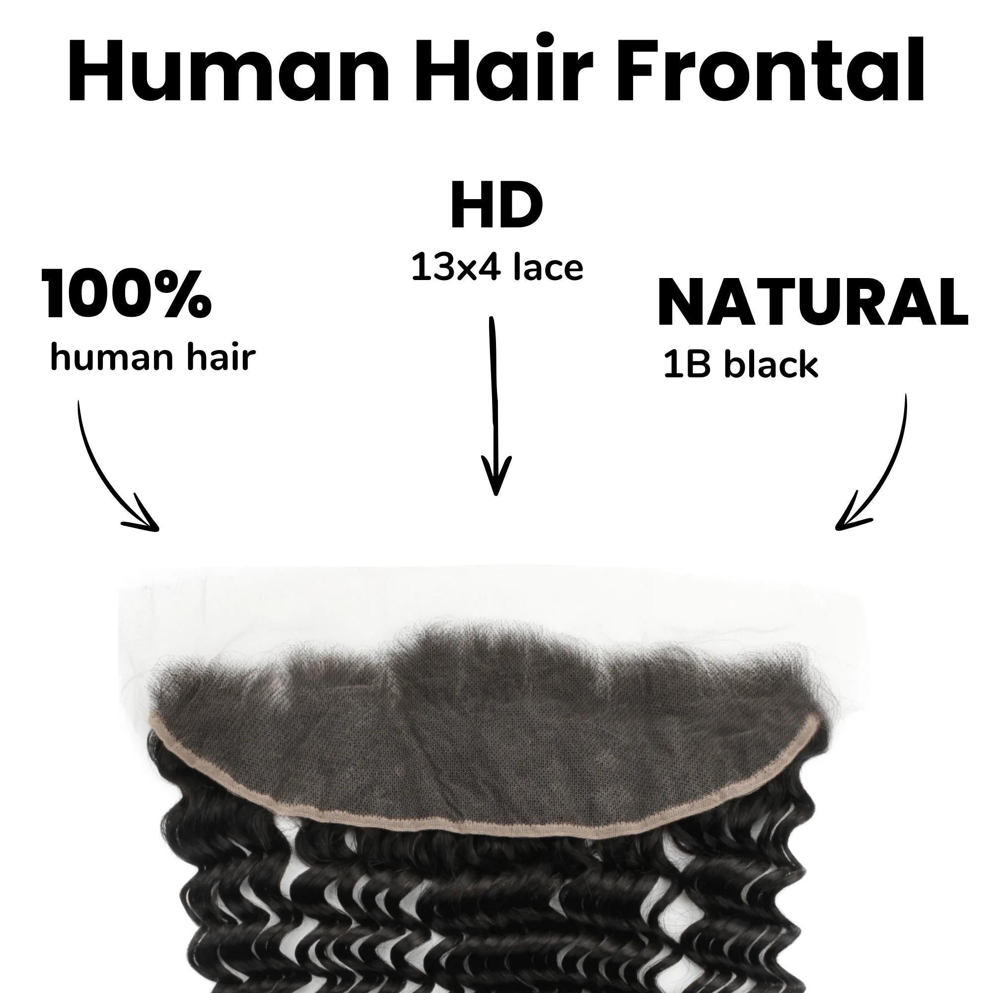 Deep Wave 13x4 HD Lace Human Hair Frontal Private Label