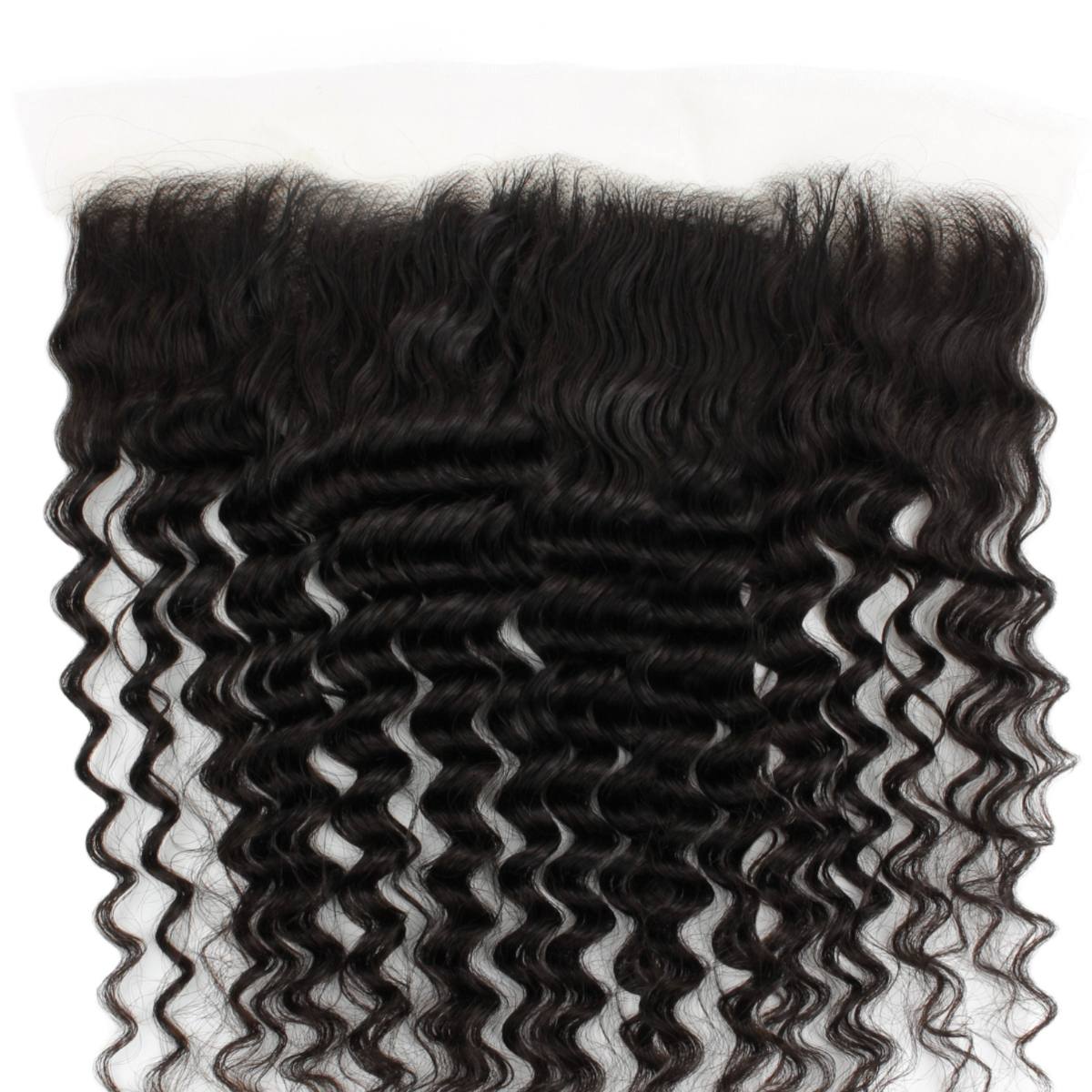 Deep Wave 13x4 Transparent Lace Human Hair Frontal Private Label