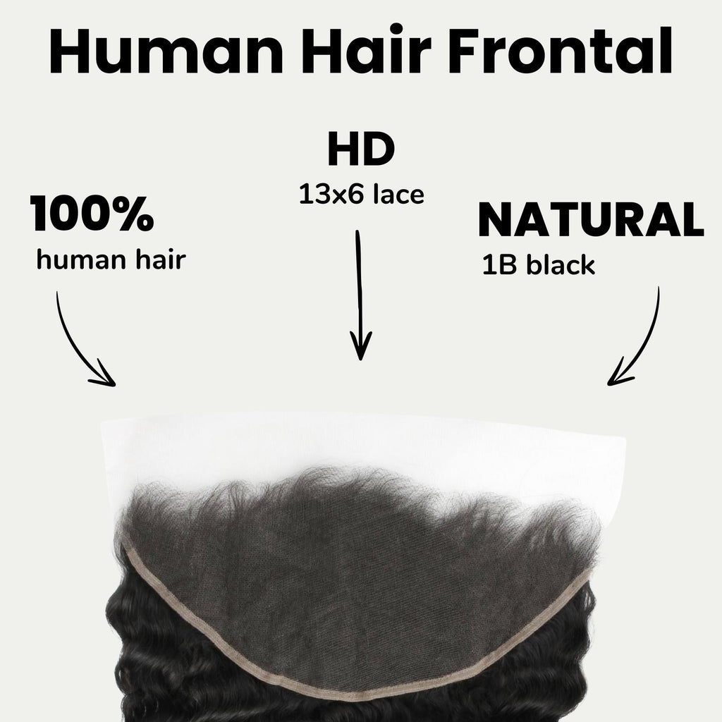 Deep Wave 13x6 HD Lace Human Hair Frontal Private Label