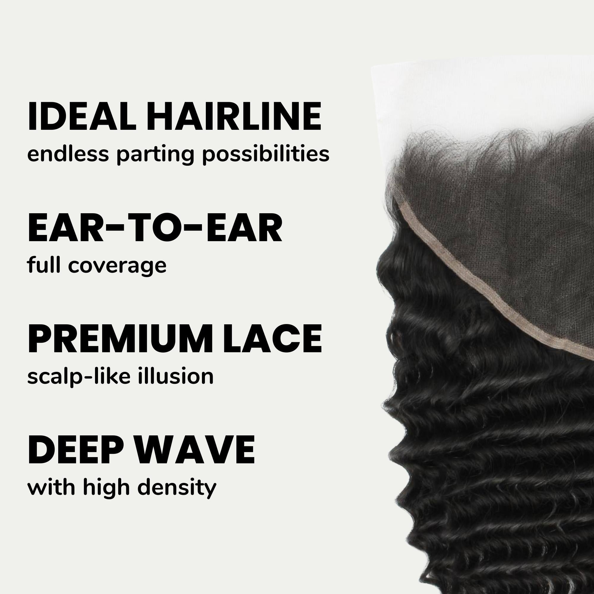 Deep Wave 13x6 HD Lace Human Hair Frontal Private Label
