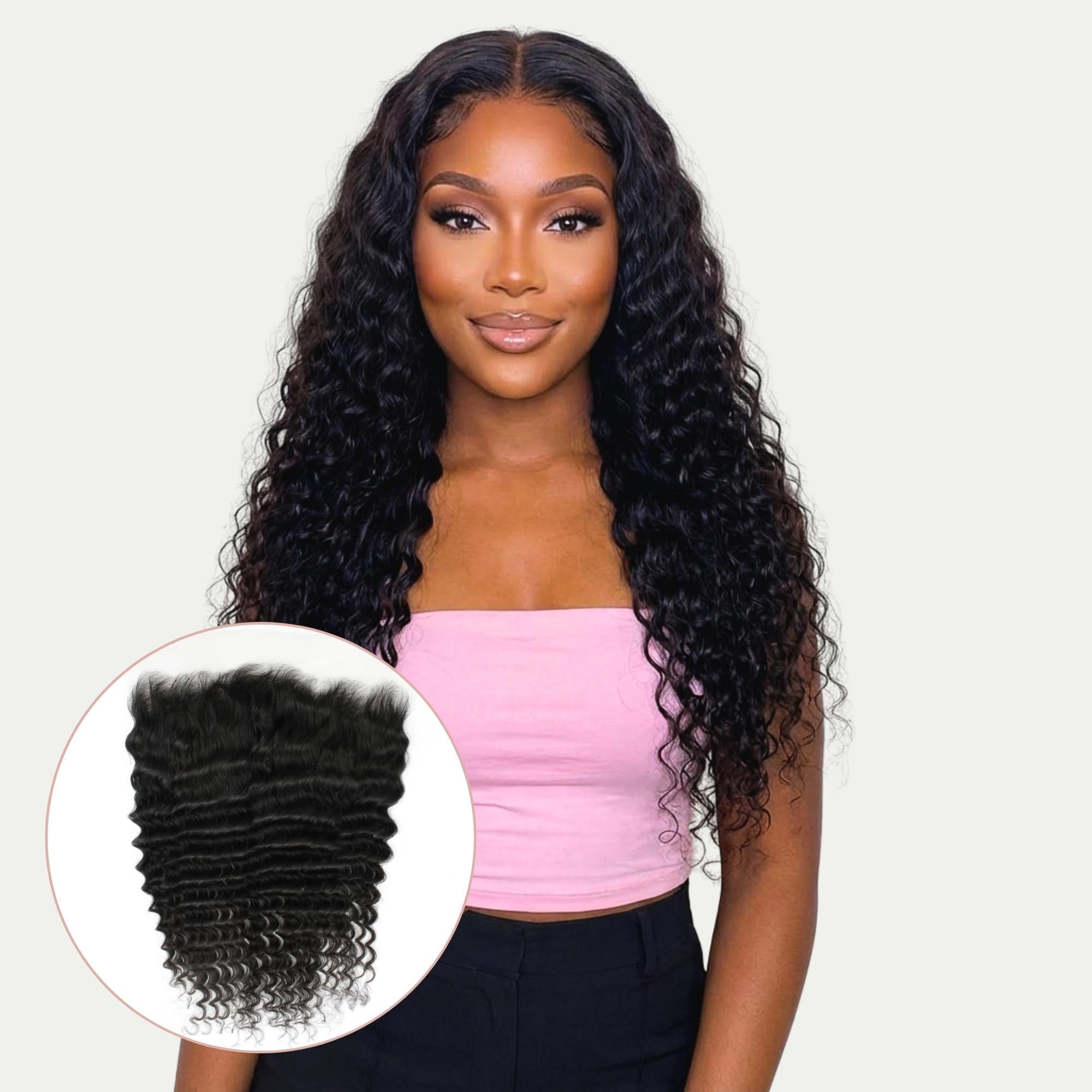 Deep Wave 13x6 HD Lace Human Hair Frontal Private Label
