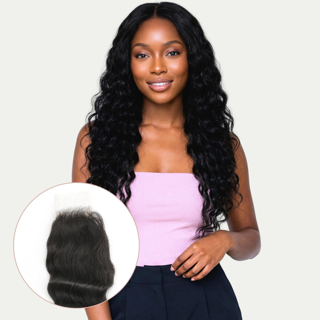 Deep Wave 2x6 Transparent Lace Human Hair Closure Private Label