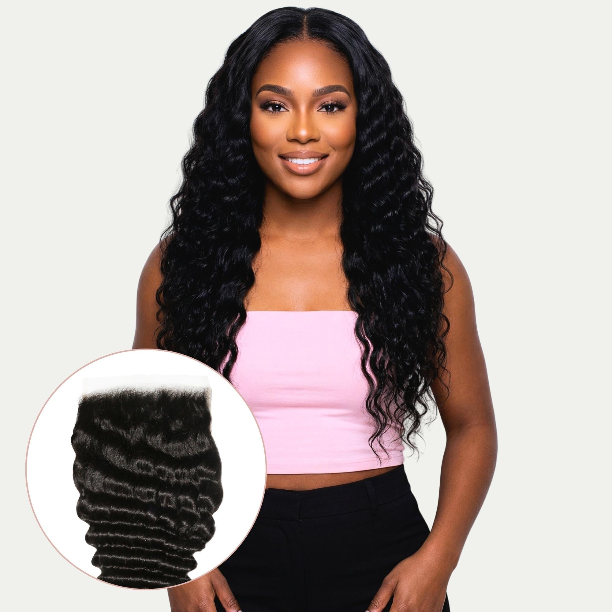 Deep Wave 7x7 HD Lace Human Hair Closure Private Label