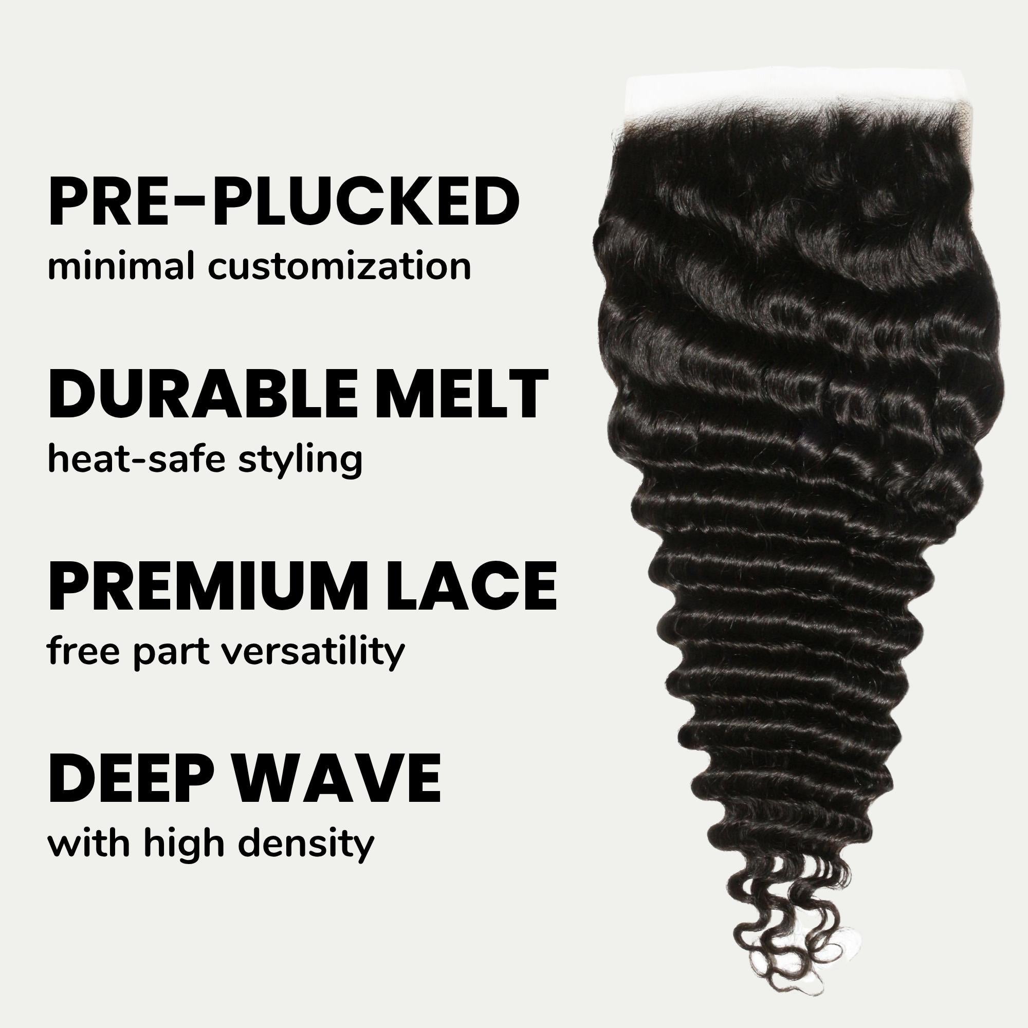 Deep Wave 7x7 HD Lace Human Hair Closure Private Label