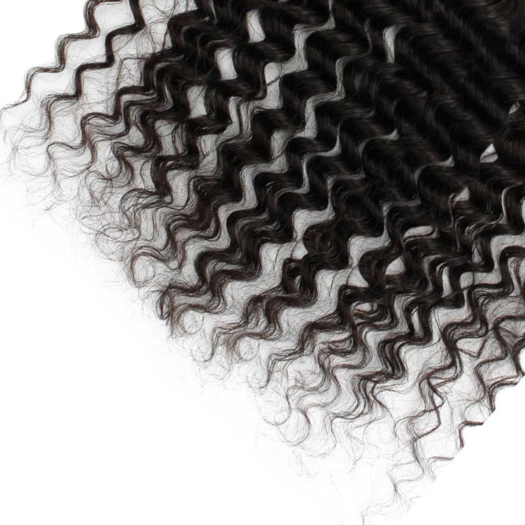 Deep Wave 13x4 Transparent Lace Human Hair Frontal Private Label