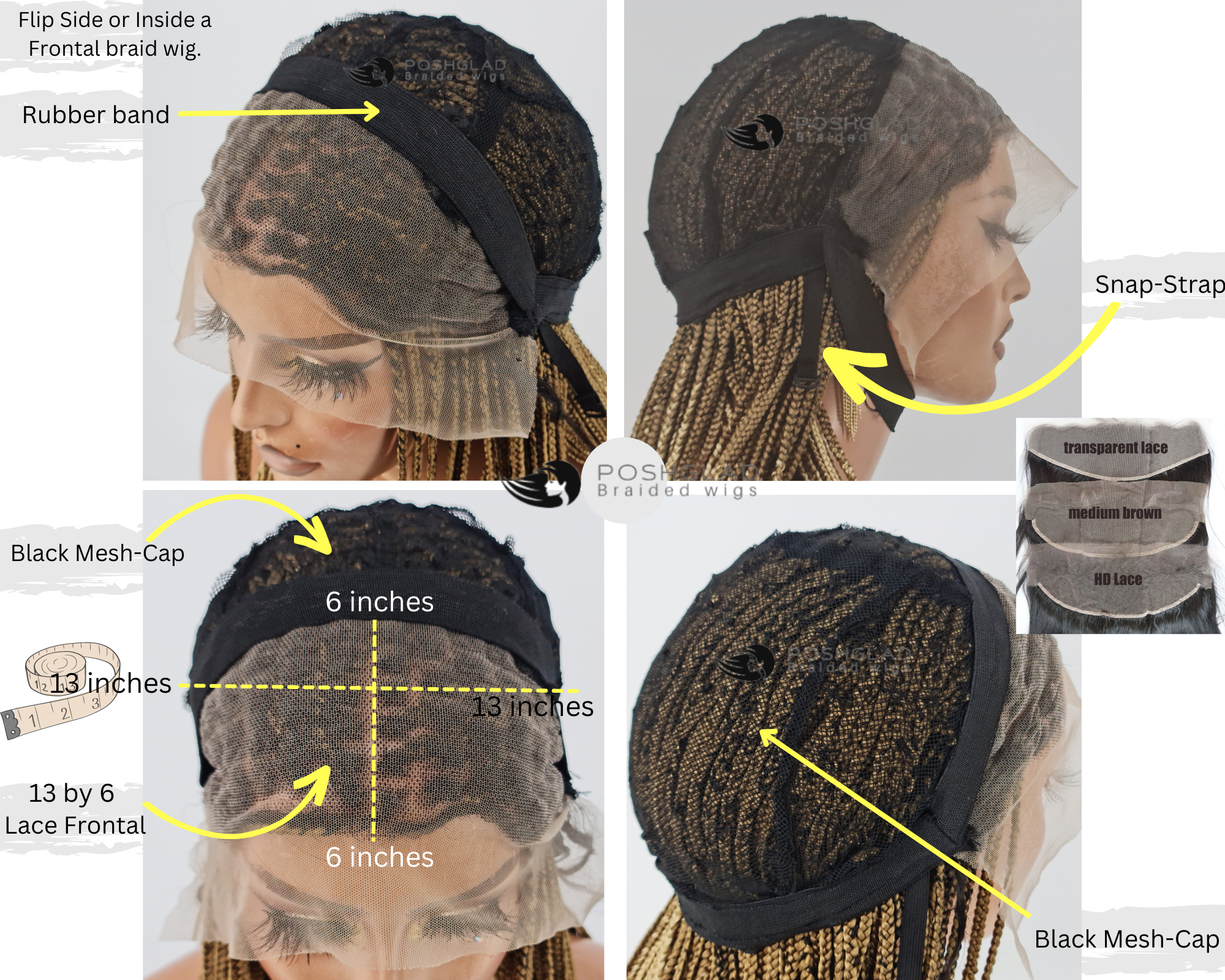 Cornrow Braid Wig (13x6 Lace Frontal) - Cele