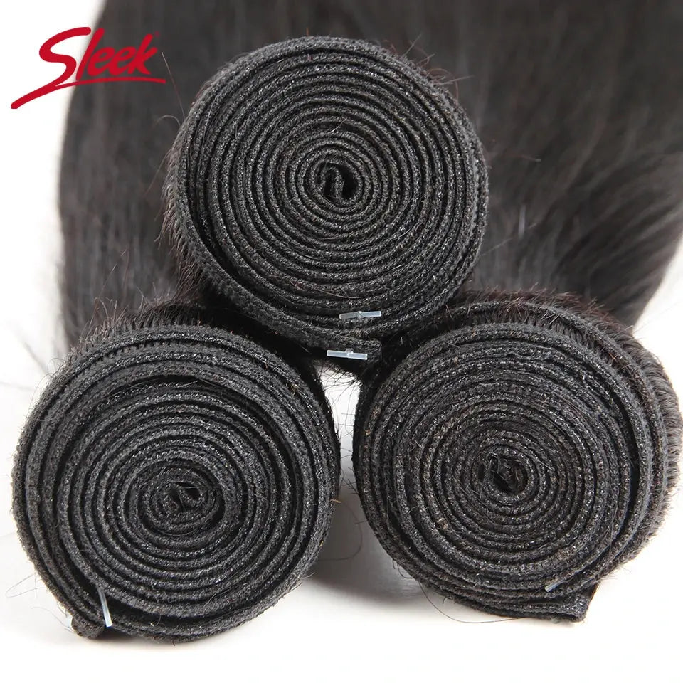 Sleek Peruvian Straight Hair Bundles Remy Hair Weave 8 To 30 Inches Extension100% Real Natural Human Hair Can Buy 3 Or 4 Bundles Sleek Colorful Hair Store