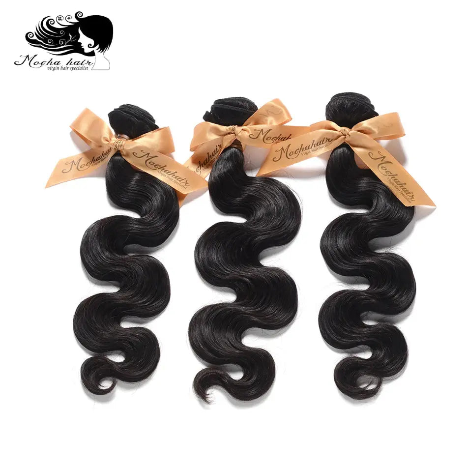 MOCHA Hair10A  Brazilian Virgin Hair Body Wave 3 Bundles16"-26"100% Unprocessed Human Hair Extension Natural Color Free Shipping MOCHA HAIR VIRGIN HAIR SPECIALISE Official Store