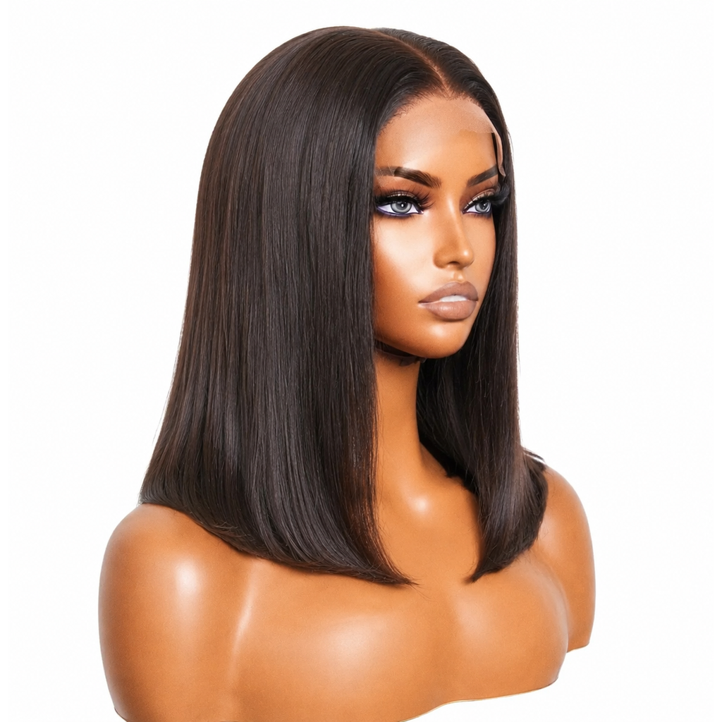 KB 150% Density 5x5 Glueless Lace Closure Bob Wig – Straight Kulture Beauty