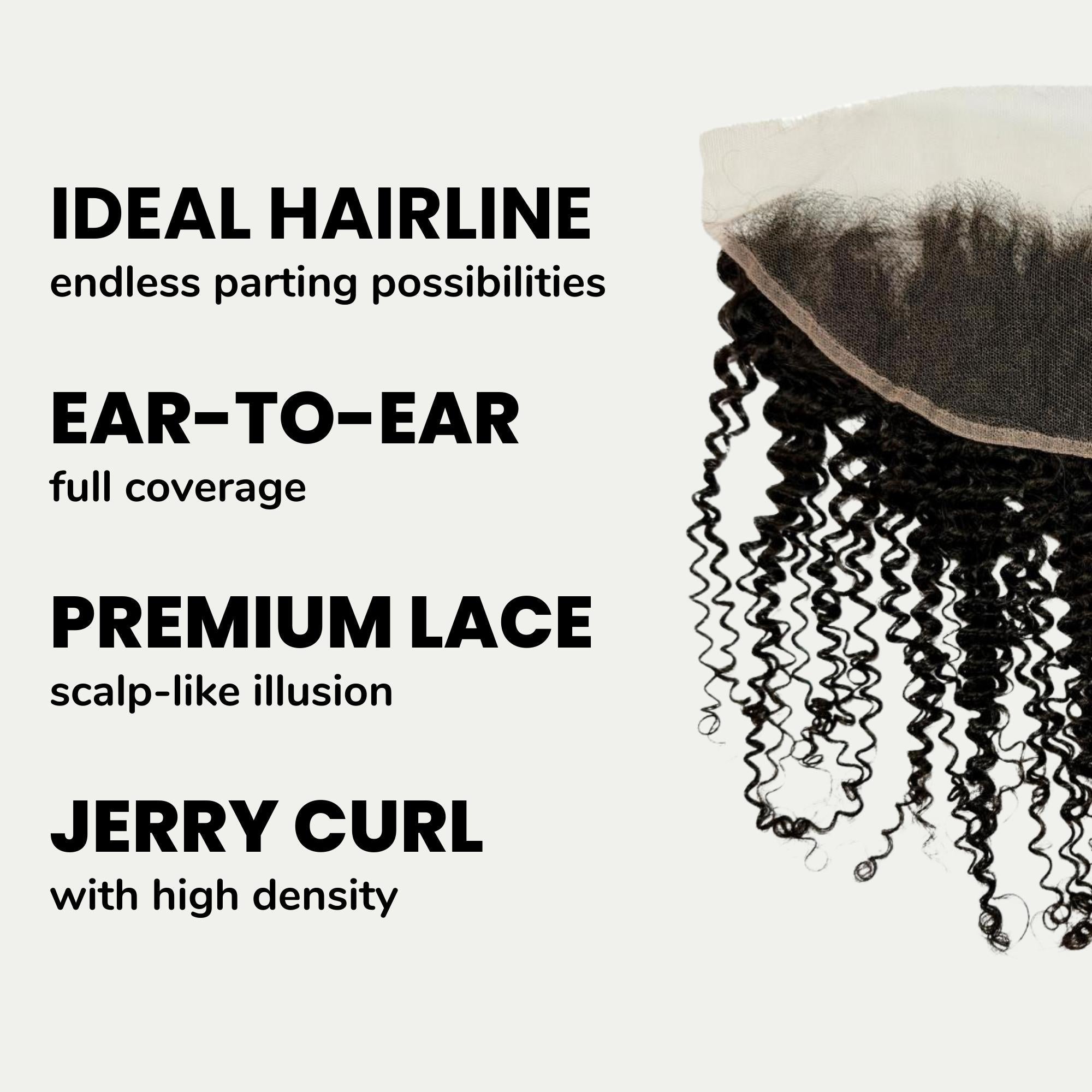 Jerry Curl 13x4 HD Lace Human Hair Frontal Private Label