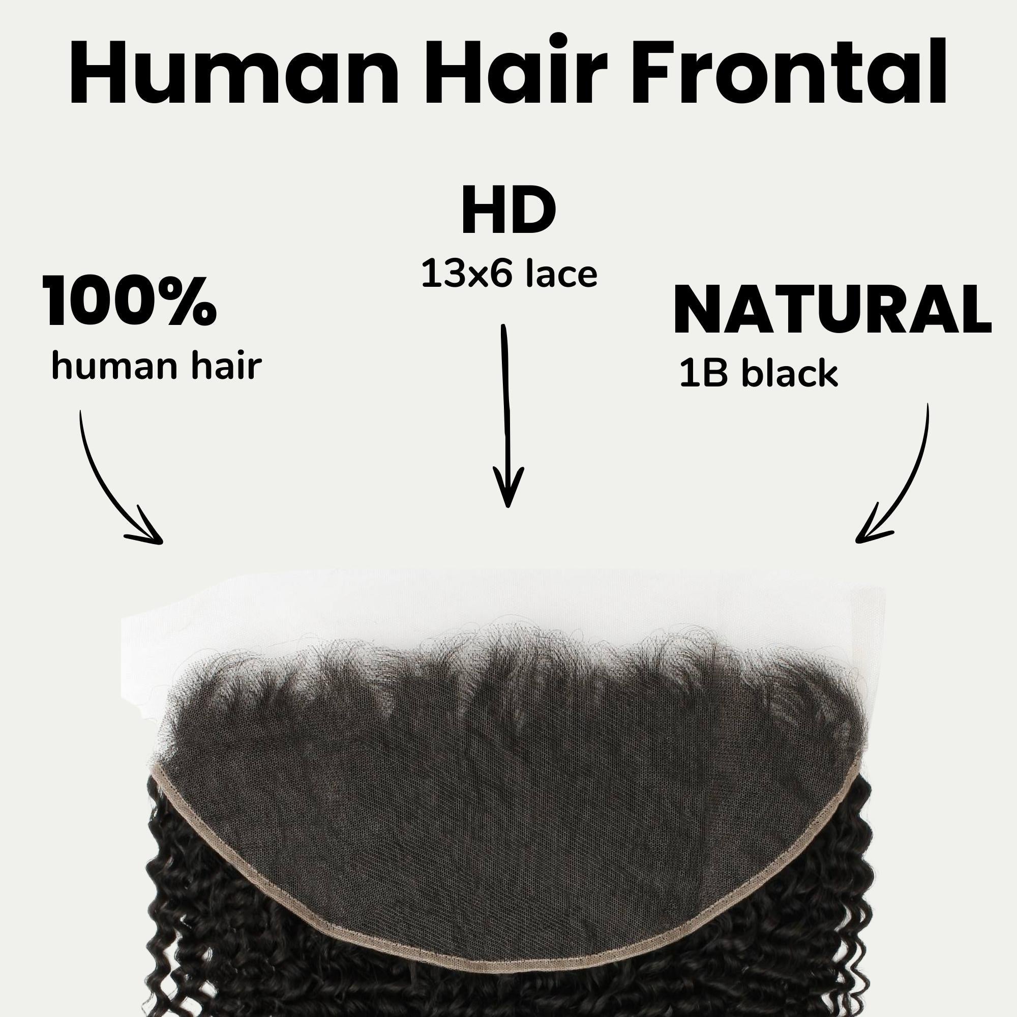 Jerry Curl 13x6 HD Lace Human Hair Frontal Private Label
