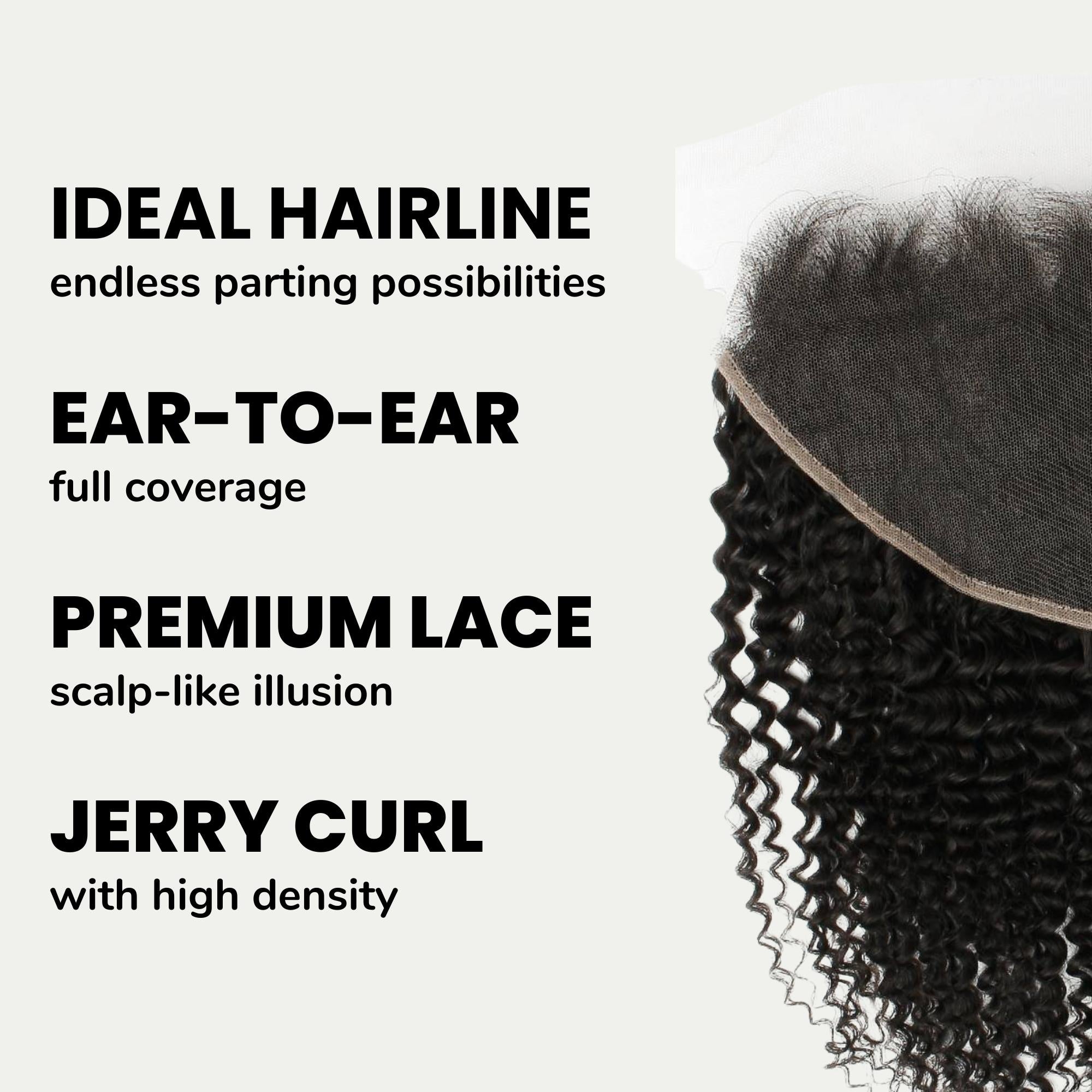 Jerry Curl 13x6 HD Lace Human Hair Frontal Private Label