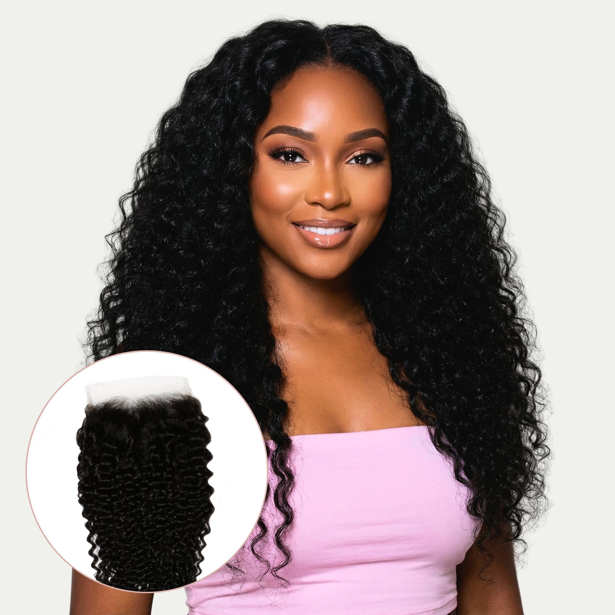 Jerry Curl 4x4 Transparent Lace Human Hair Closure Private Label