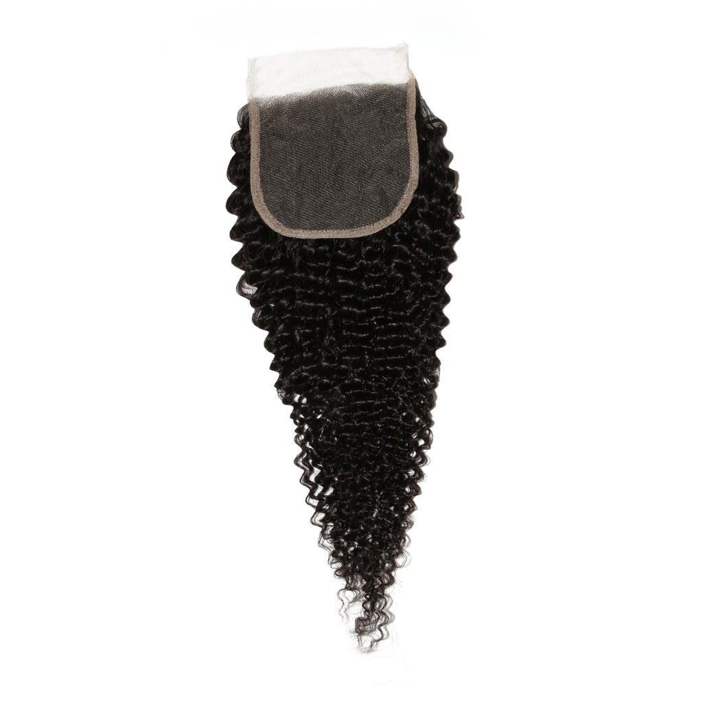 Jerry Curl 4x4 Transparent Lace Human Hair Closure Private Label