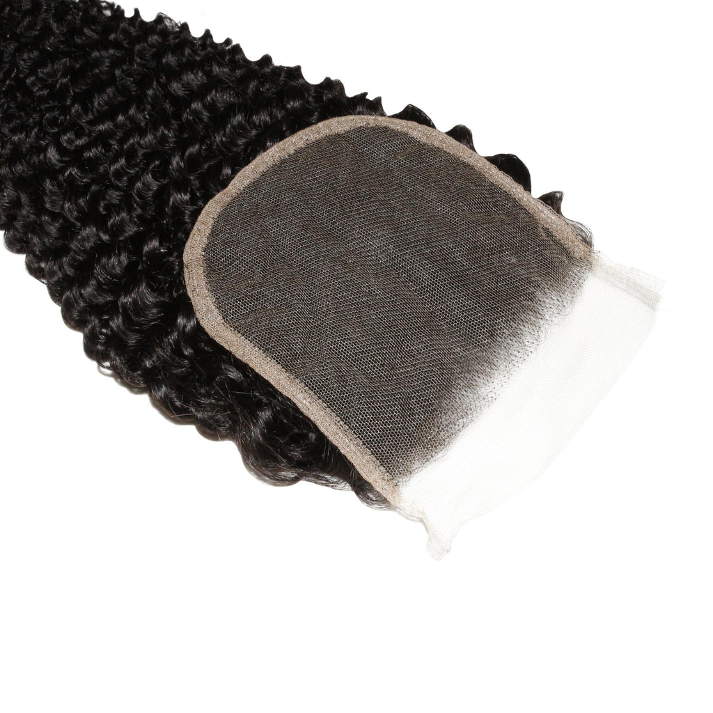 Jerry Curl 4x4 Transparent Lace Human Hair Closure Private Label
