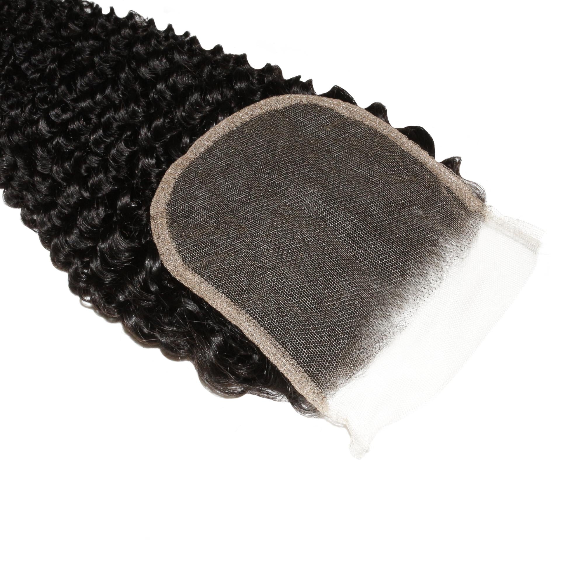 Jerry Curl 4x4 Transparent Lace Human Hair Closure Private Label