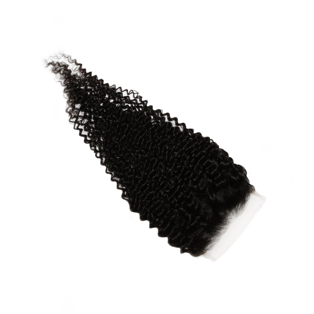 Jerry Curl 4x4 Transparent Lace Human Hair Closure Private Label
