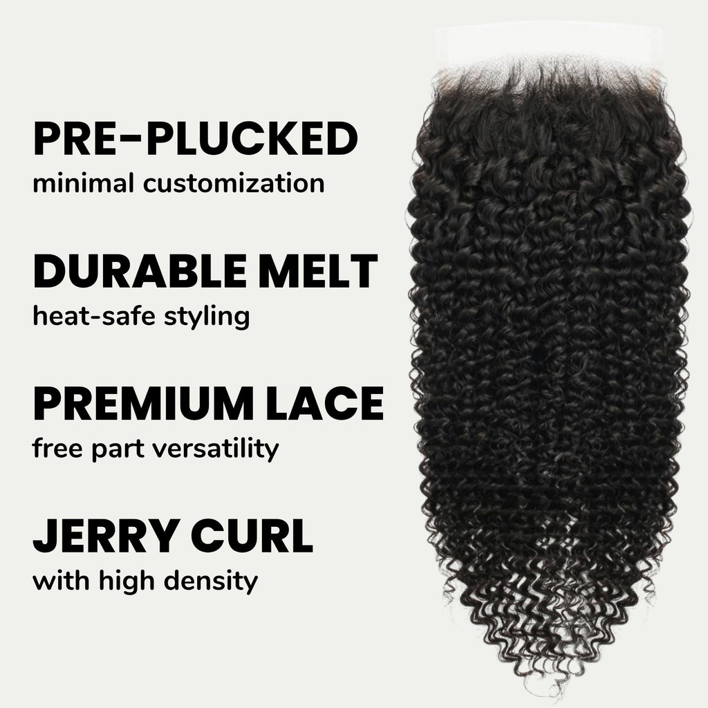Jerry Curl 5x5 HD Lace Human Hair Closure Private Label