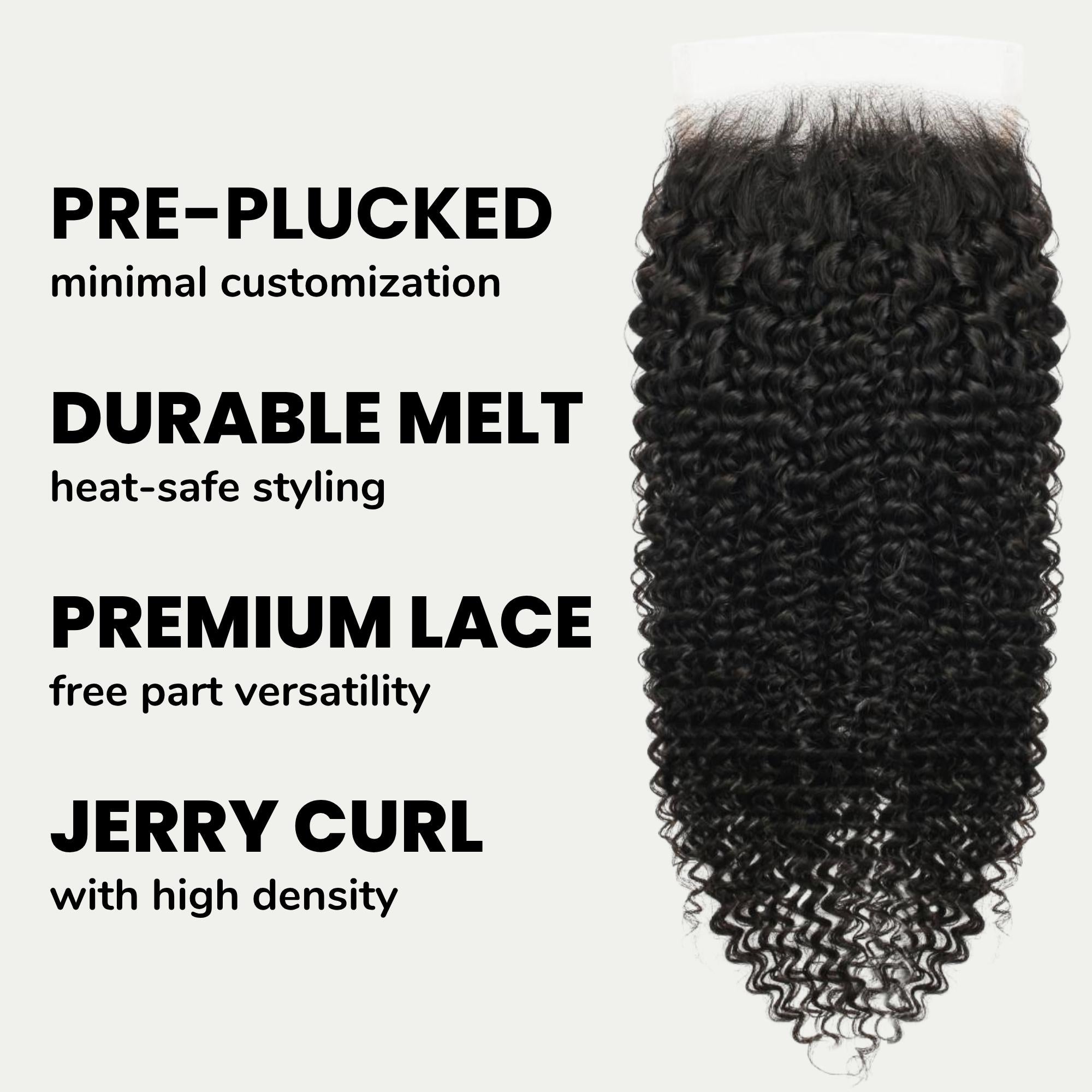 Jerry Curl 5x5 HD Lace Human Hair Closure Private Label