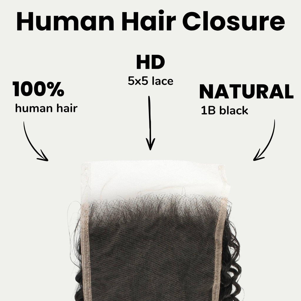 Jerry Curl 5x5 HD Lace Human Hair Closure Private Label