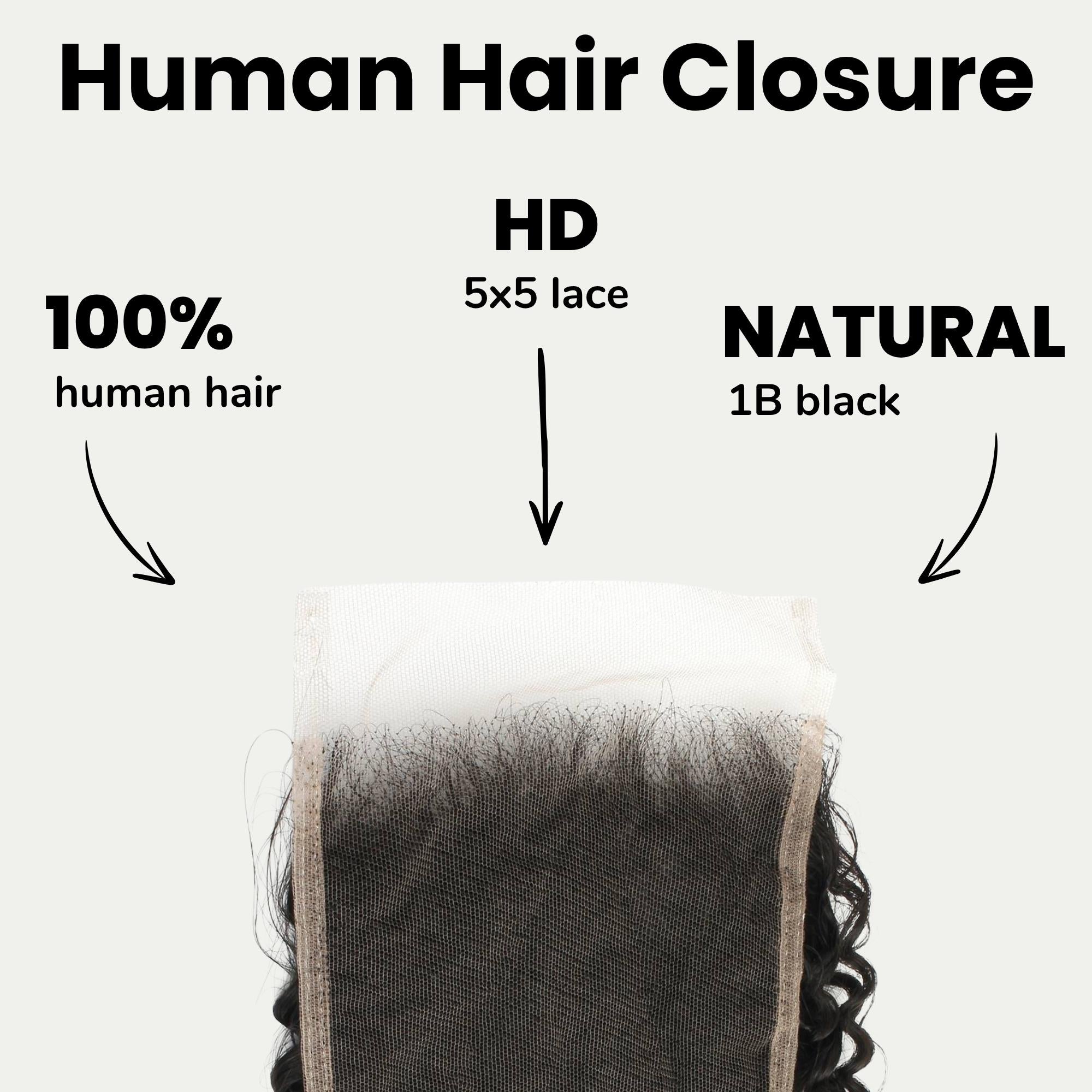 Jerry Curl 5x5 HD Lace Human Hair Closure Private Label