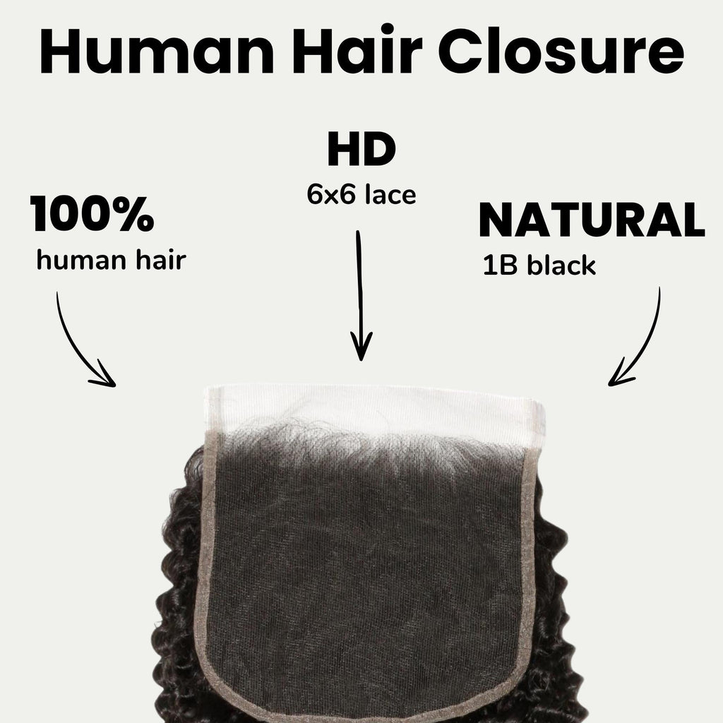 Jerry Curl 6x6 HD Lace Human Hair Closure Private Label