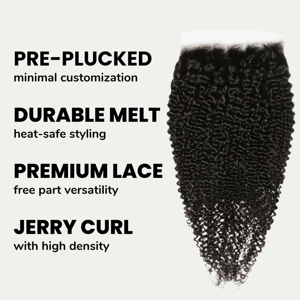 Jerry Curl 7x7 HD Lace Human Hair Closure Private Label
