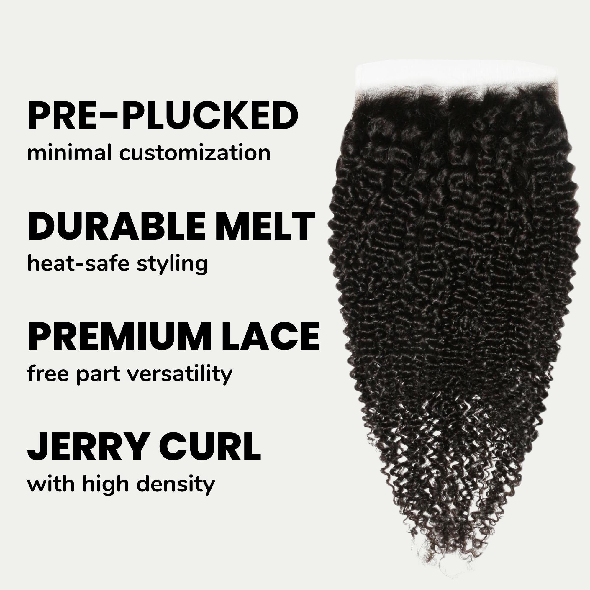 Jerry Curl 7x7 HD Lace Human Hair Closure Private Label