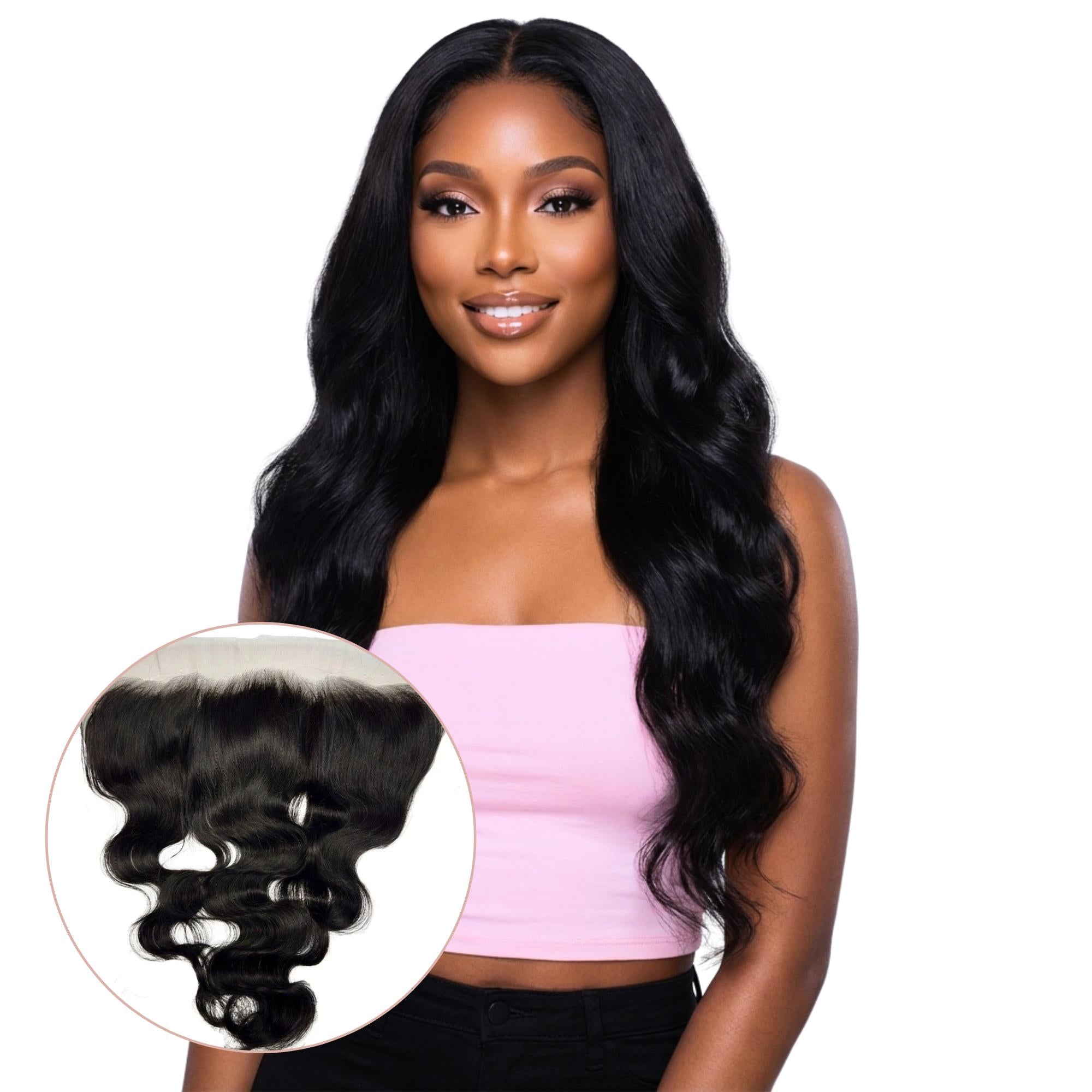 Jet Black Body Wave 13x4 HD Lace Human Hair Frontal Private Label