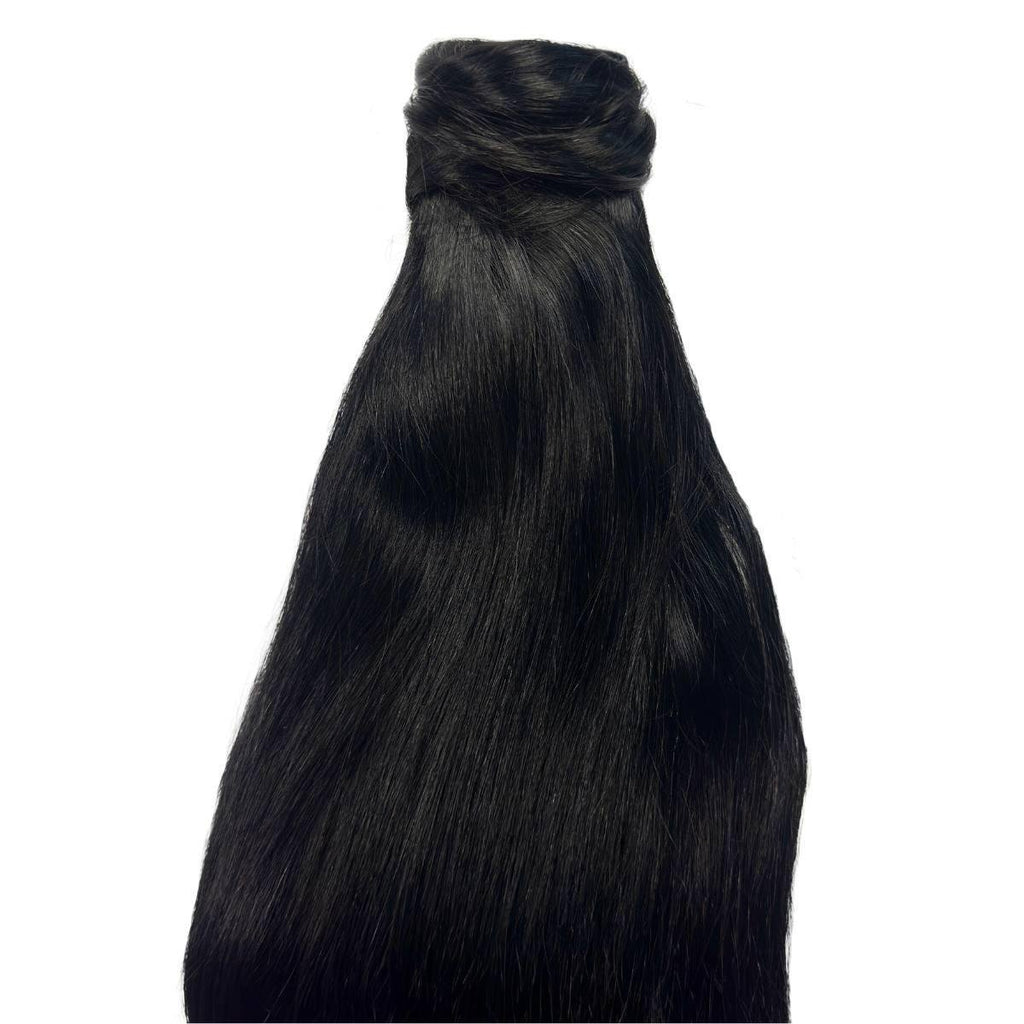 Jet Black 100% Human Hair Ponytail Extension Private Label