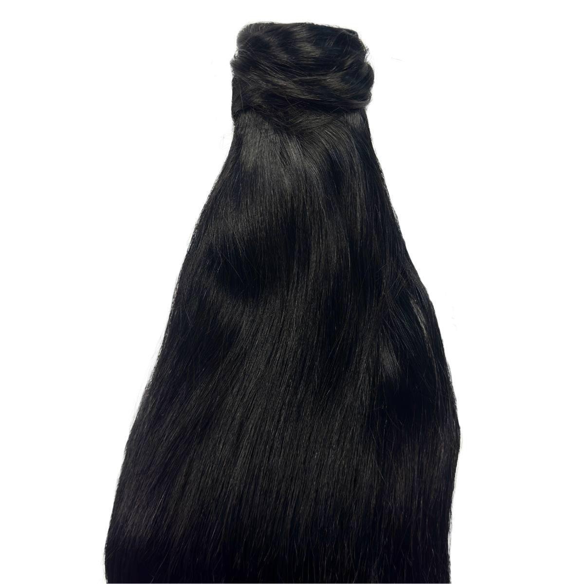 Jet Black 100% Human Hair Ponytail Extension Private Label