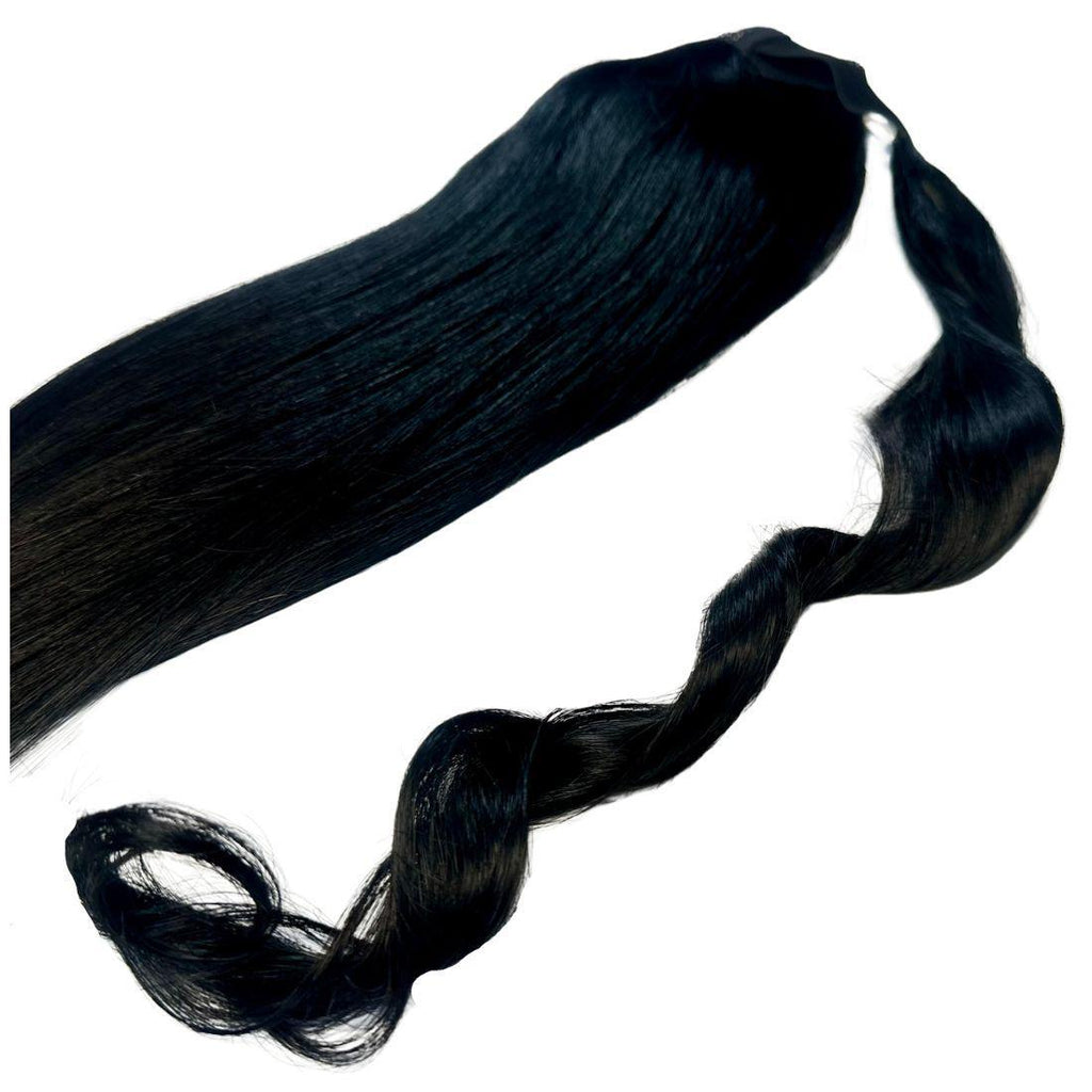 Jet Black 100% Human Hair Ponytail Extension Private Label