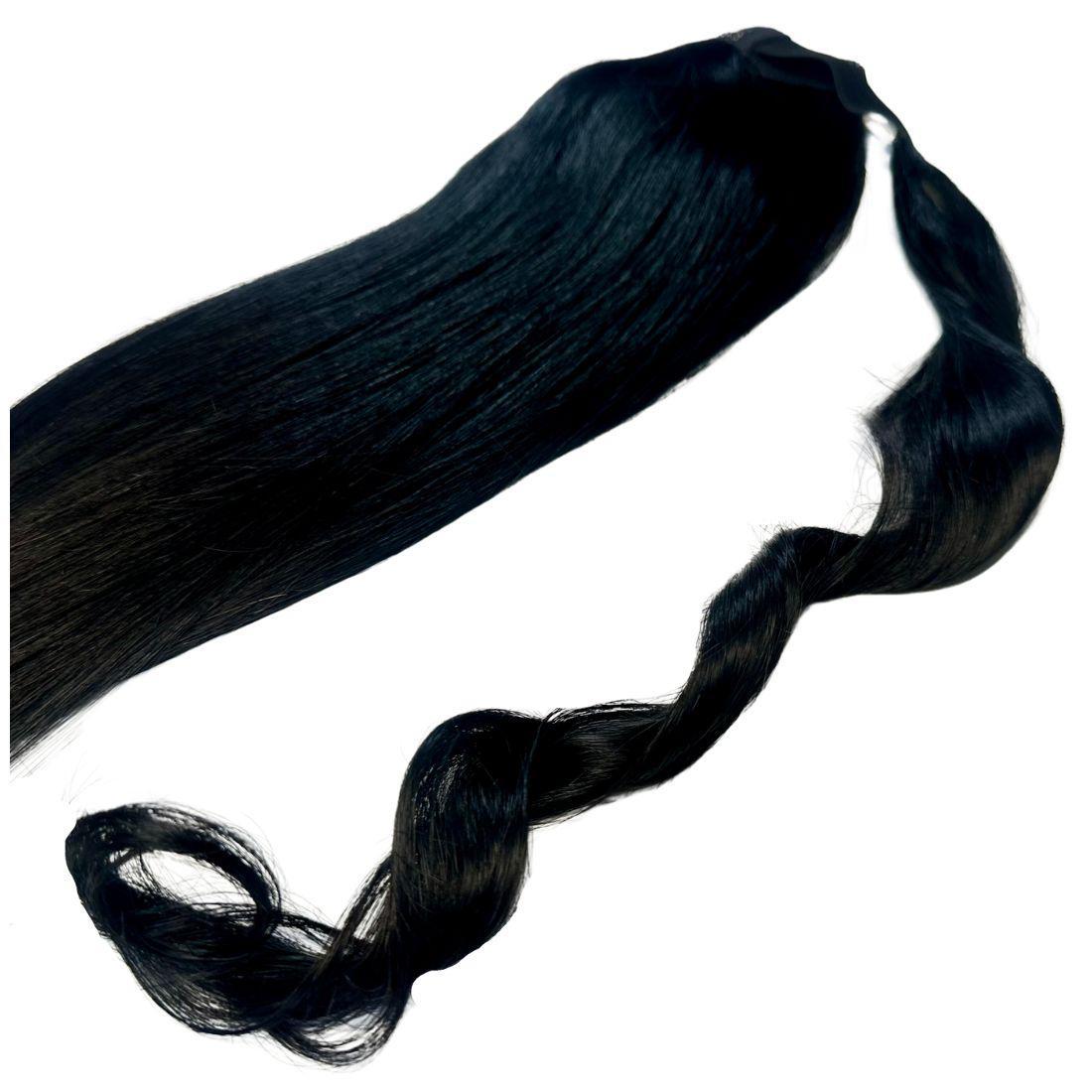 Jet Black 100% Human Hair Ponytail Extension Private Label