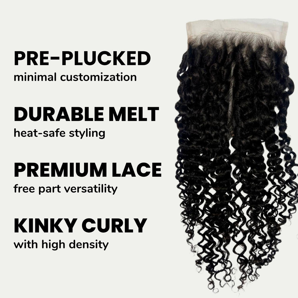 Kinky Curly 5x5 HD Lace Human Hair Closure Private Label