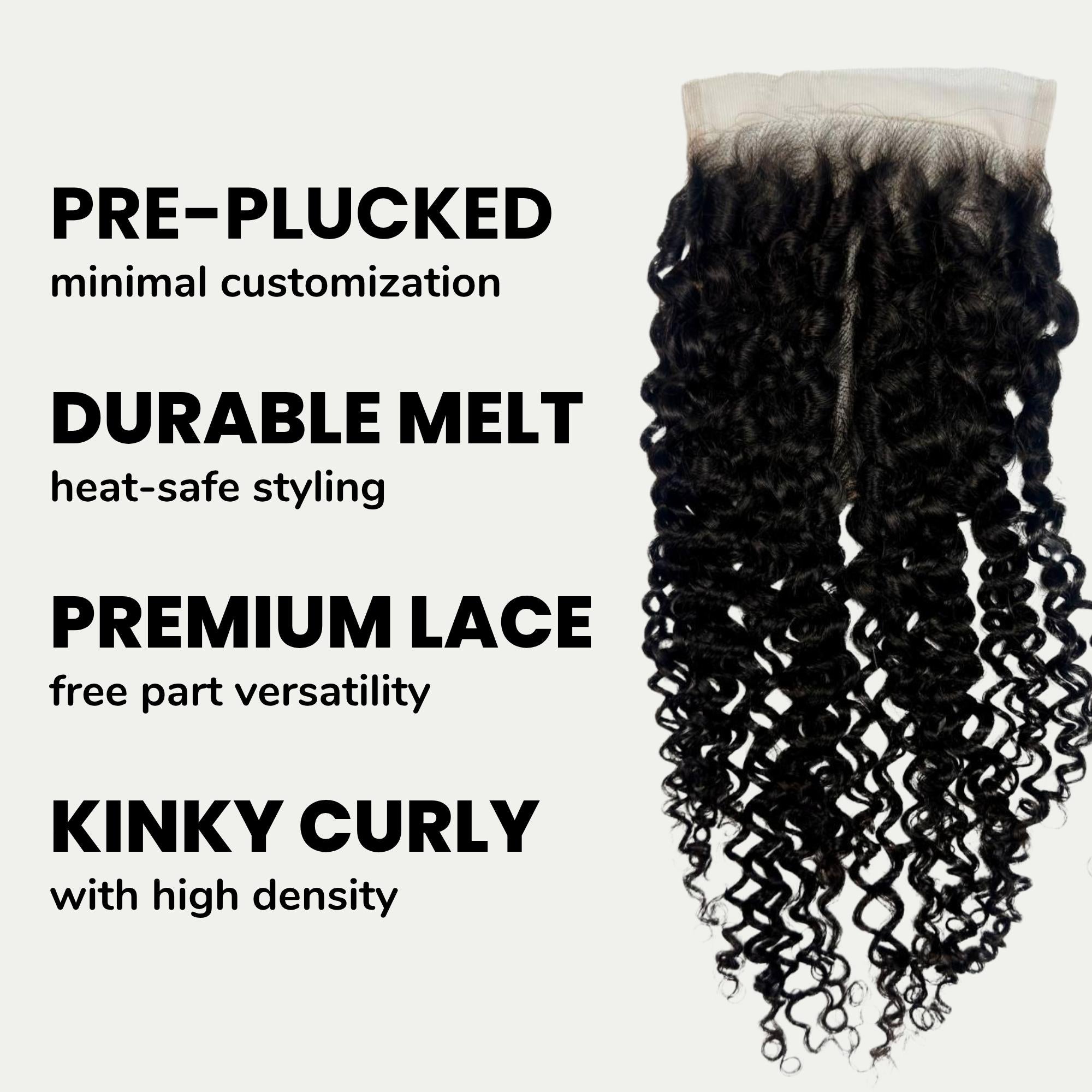 Kinky Curly 5x5 HD Lace Human Hair Closure Private Label