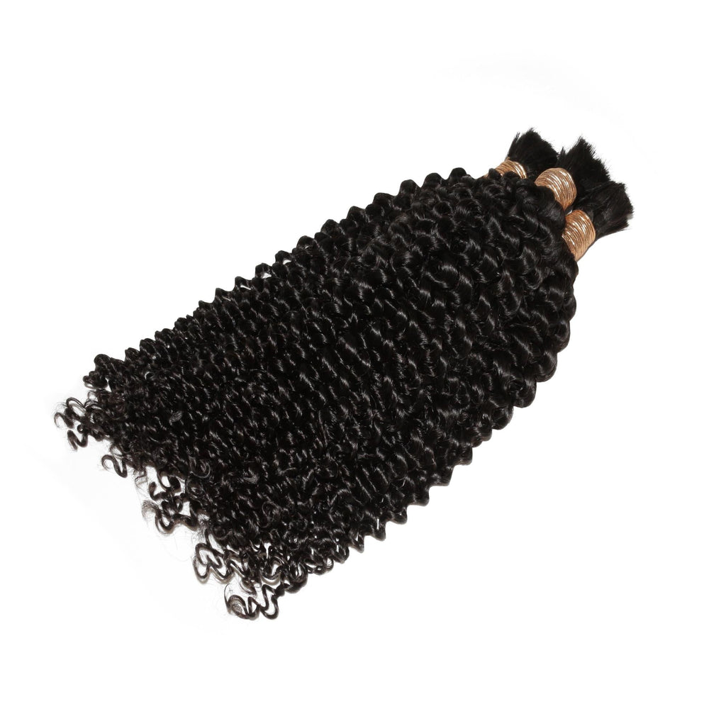 Kinky Curly Bulk 100% Human Braiding Hair Private Label