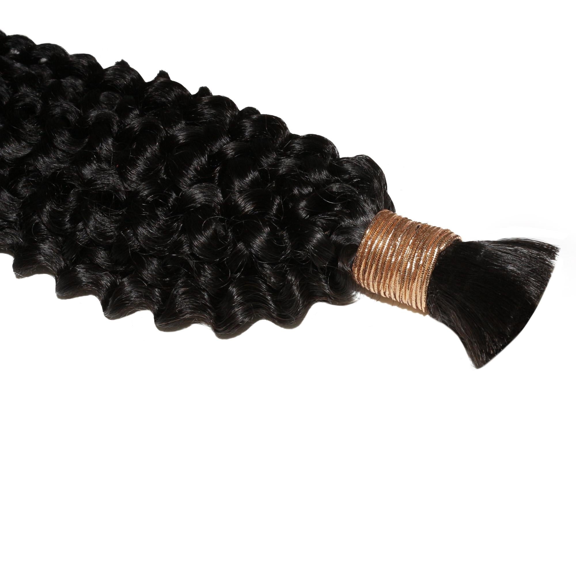 Kinky Curly Bulk 100% Human Braiding Hair Private Label