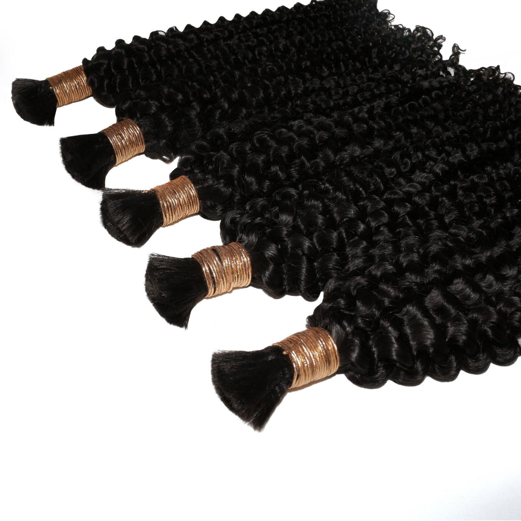 Kinky Curly Bulk 100% Human Braiding Hair Private Label