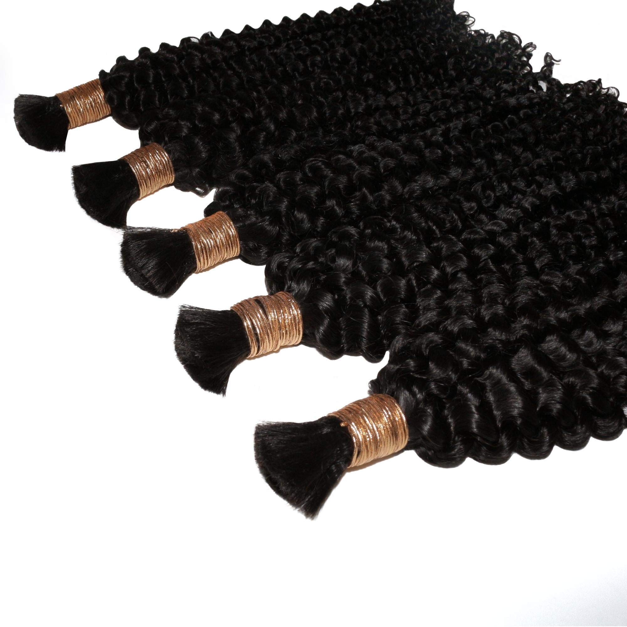 Kinky Curly Bulk 100% Human Braiding Hair Private Label