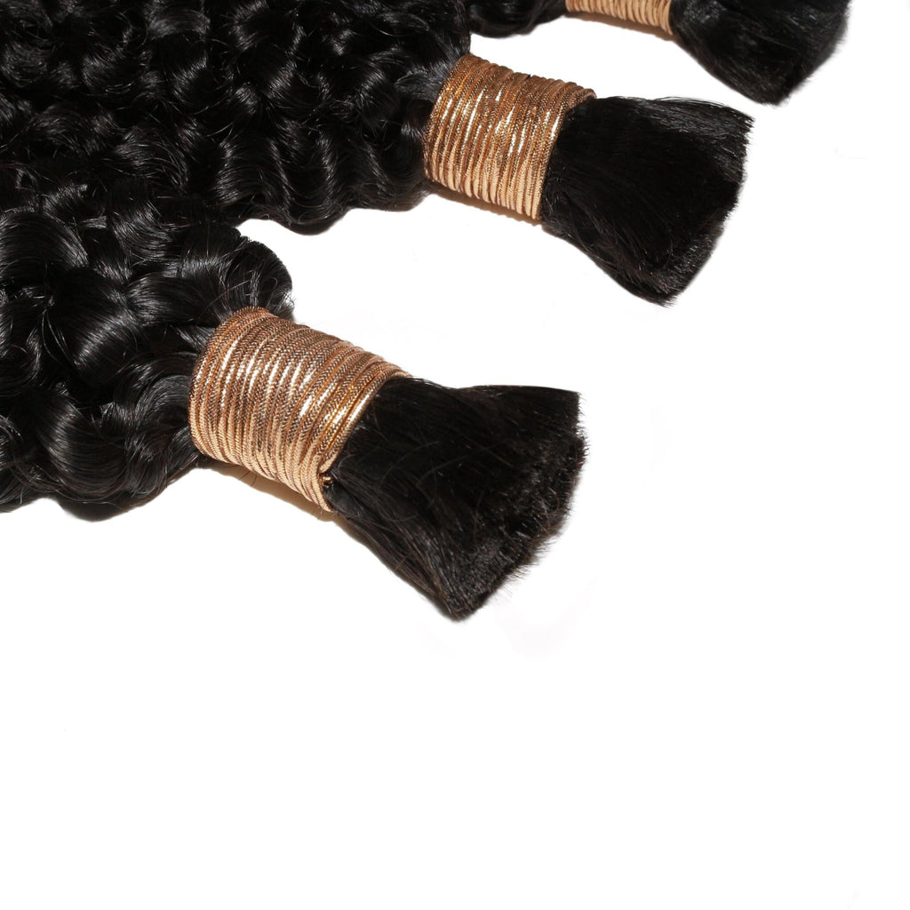 Kinky Curly Bulk 100% Human Braiding Hair Private Label