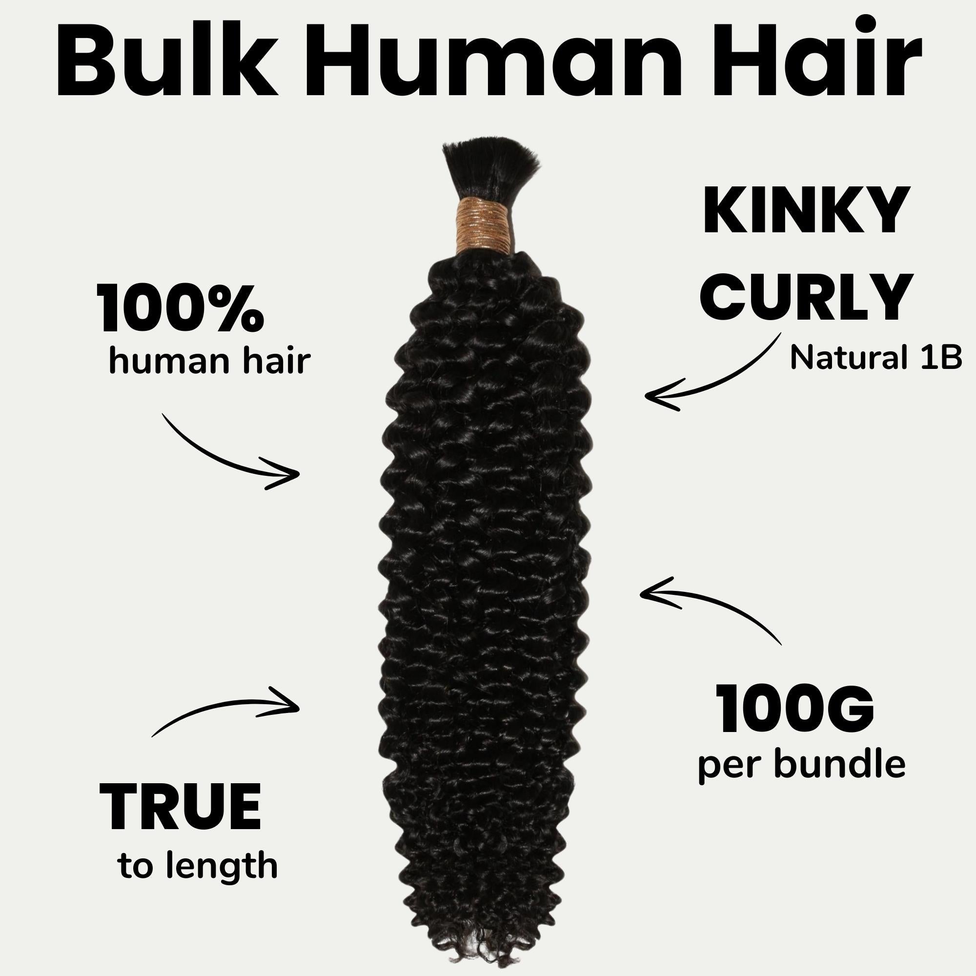 Kinky Curly Bulk 100% Human Braiding Hair Private Label